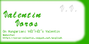 valentin voros business card